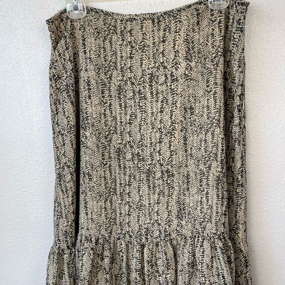 JH Collectibles Tan and Brown Midi Skirt Size Petite 10 EUC - Picture 2 of 5